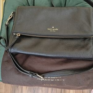 Kate Spade Black Leather Messenger Bag